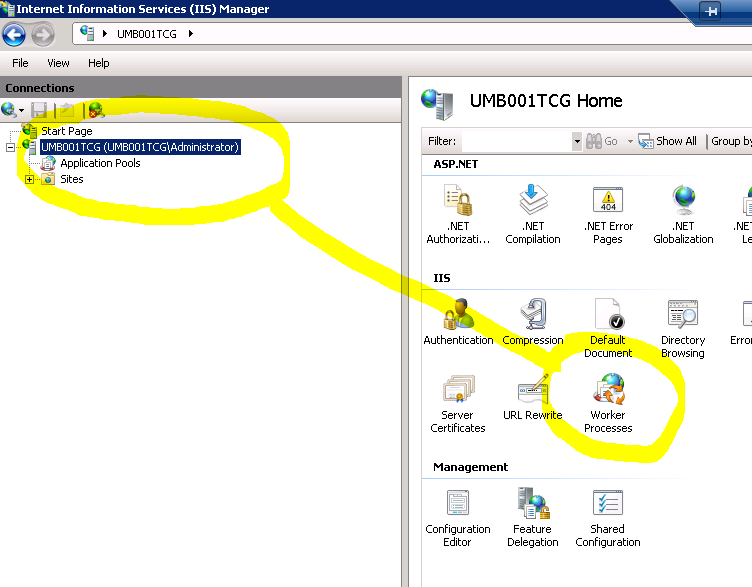 Get App Pool from process ID via the IIS manager