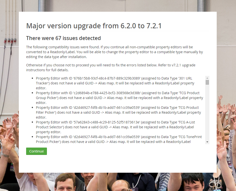 Umbraco upgrade issues