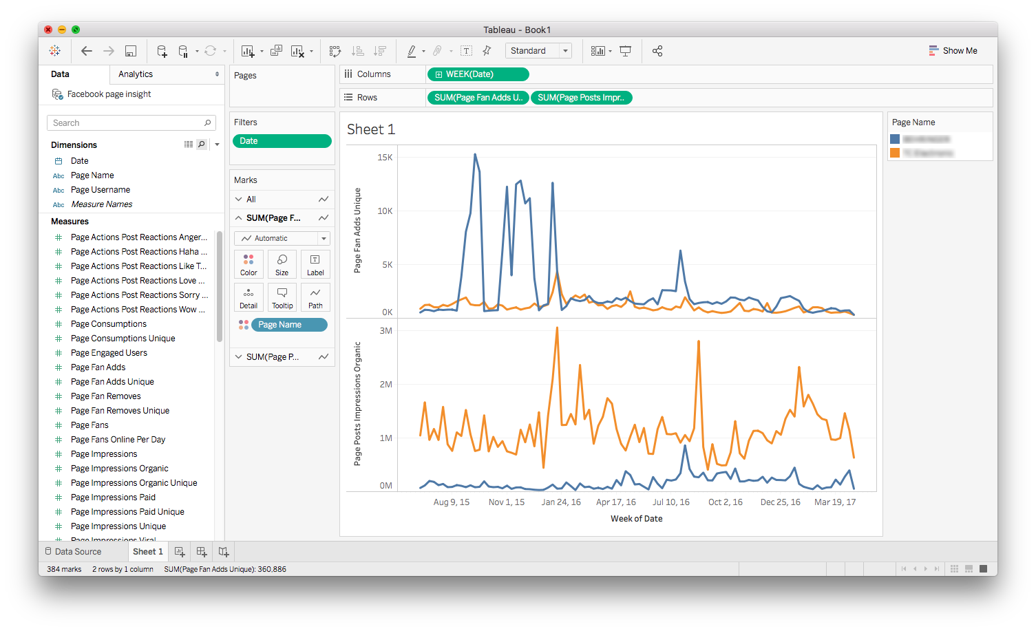 Tableau Web Data Connector - Facebook Insights via API